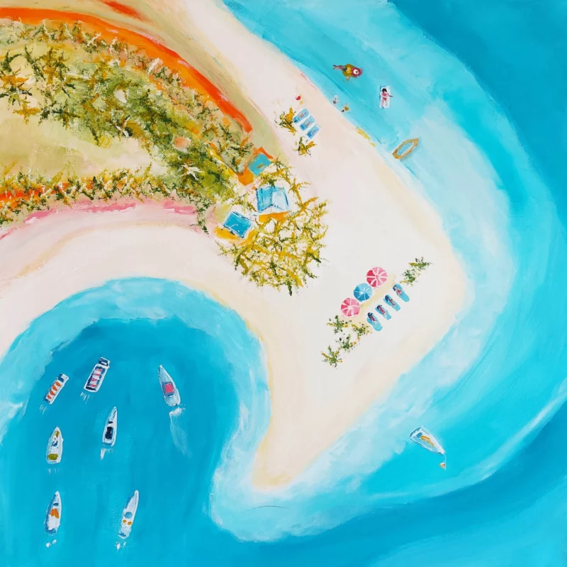 Krystel Jacob vous présente sa toile marine moderne Rêve de Bahamas - paysage marin moderne et original